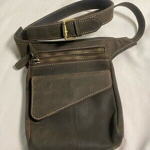 Fetiche genuine leather crossbody 3 pocket shoulder GREECE bag purse travel